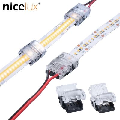 5PCS FOB COB LED Strip Connector for 12V 5V 24V 10mm/12mm 2pin Single Color IP20 240 280 300 LEDs Board to Wire strip Terminals Watering Systems Garde