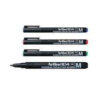 Electro48 Artline ปากกาเขียนแผ่นใส อาร์ทไลน์ ลบไม่ได้ 1.0 มม. ชุด 4 ด้าม (สีดำ, น้ำเงิน, แดง, เขียว) ทนความร้อน หมึกแห้งเร็ว