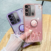 YJD เคสสำหรับ Tecno Spark Go 2022เคสนิ่มลายกุหลาบพลอยเทียมเคสโทรศัพท์กันกระแทก