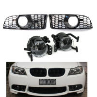 สำหรับ BMW 3-Series E90 E91 E92 E93 2006-2011 M3สไตล์รถกันชนหน้าล่างไฟตัดหมอกตะแกรงกระจังหน้าเปลี่ยนด้วยหลอดไฟ