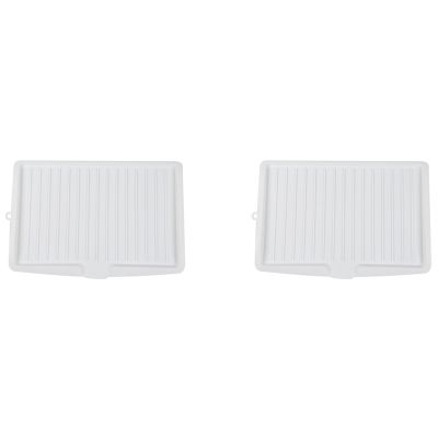 2X Plastic Dish Drainer Drip Tray Plate Cutlery Rack Kitchen Sink Rack Holder Large White