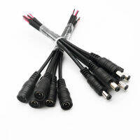 10pcspack 5.5x2.1 femalemale DC Connector Plug Cable Wire use For 3528 5050 CCTV Camera LED Strip Light