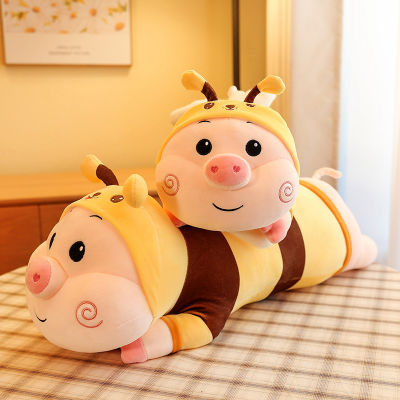 Kawaii ผึ้งหมูของเล่นยัดไส้สัตว์ลูกหมูหมอนเบาะ Plushie ตุ๊กตาสำหรับสาวเด็กของขวัญวันเกิด