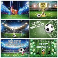 【hot】✉▼  Football Boy Birthday Backdrop Soccer Field Stadium Grassland Baby Shower Portrait Photo Background Table Photography Props