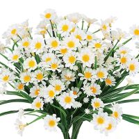 【CC】 1pcs Artificial Daisies Faux Flowers Resistant Garden Porch Wedding  Decoration Accessories