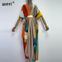 2022 WINYI ชุดชุดว่ายน้ำเดินชายหาดฤดูร้อนพิมพ์ลายแฟชั่น Boho ชุดเดรสคาร์ดิแกนปาร์ตี้แขนสั้นวันหยุดสุดหรู