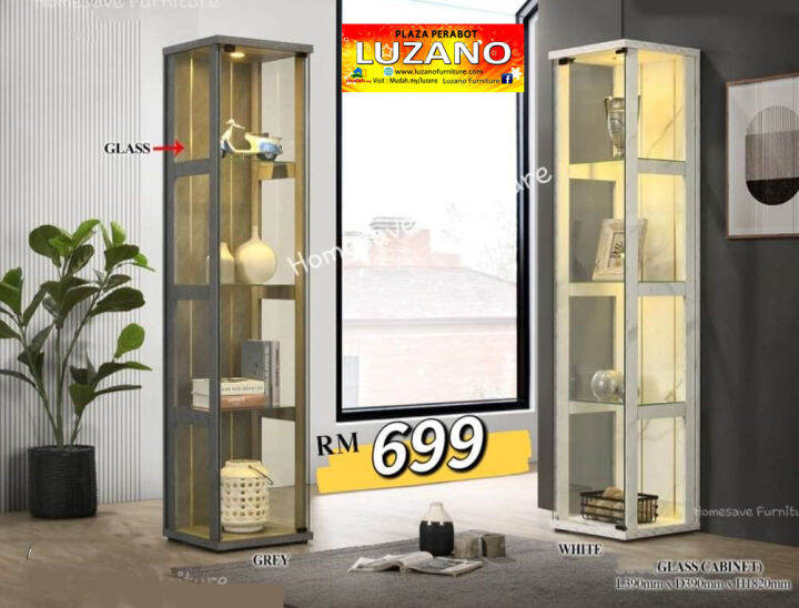 Display Cabinet Glass Shelving Rack Multi Purpose Display Cabinet Storage Cabinet Lazada