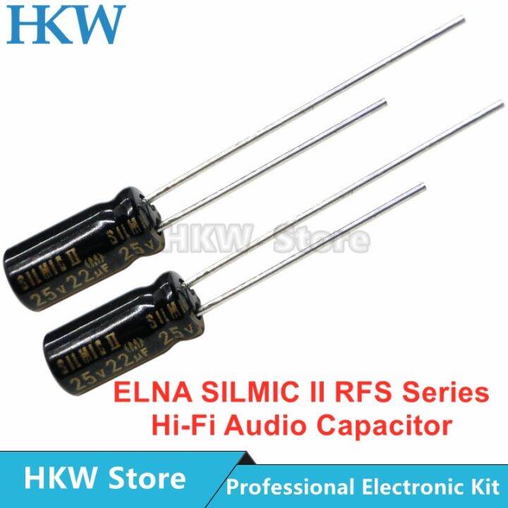 elna-silmic-ii-rfs-series-hifi-audio-capacitor-6-3v-10v-16v-25v-50v-63v-100v-10uf-22uf-47uf-100uf-220uf-470uf-1000uf-original