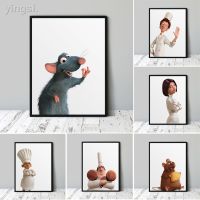 Night Ratatouille ภาพยนต์ Disney Pixar ผนังรูปงานศิลปะสำหรับตกแต่งพิมพ์ลายการ์ตูนโปสเตอร์ห้องนอนเด็กผนังครัวในบ้านพิมพ์ผ้าใบ