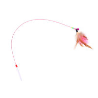 Mapiuo Cat Teaser Wand ของเล่นลวดเหล็ก Feather การฝึกอบรมแบบโต้ตอบด้วย Beads Bells