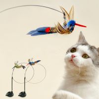 New Handfree Bird/Feather Cat Wand with Bell Powerful Suction Cup Interactive Toys for Cats Kitten Hunting Exercise Pet Products Toys