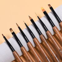 Acrylic French Stripe Nail Art Liner Brush 3D Manicuring Ultra-thin Line Drawing Pen UV Gel Brushes Engraving Painting Tools Artist Brushes Tools