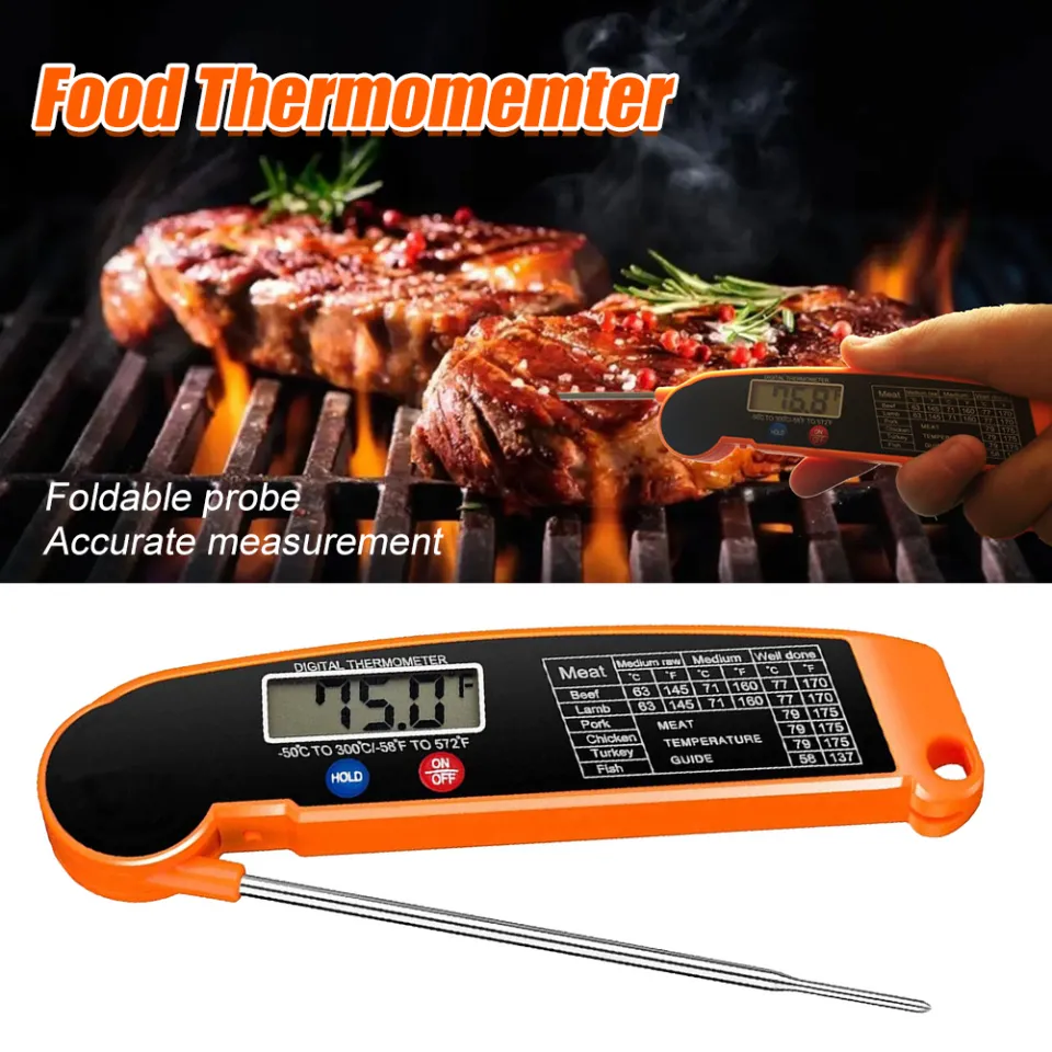 VOVA Digital Meat Thermometer Instant Read Food Thermometer for Cooking  Grill with Folding Probe Auto Off Waterproof Kitchen Gadget