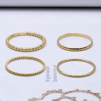 แหวนเงินแท้ 925 Silver Jewelry แหวนมินิมอล เคลือบทองแท้ Yellow Gold