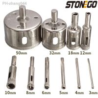 STONEGO 10PCS Diamond Coated Hole Saw Core Drill Bit Tile Marble Glass Ceramic Drill Bit Set 3mm-50mm