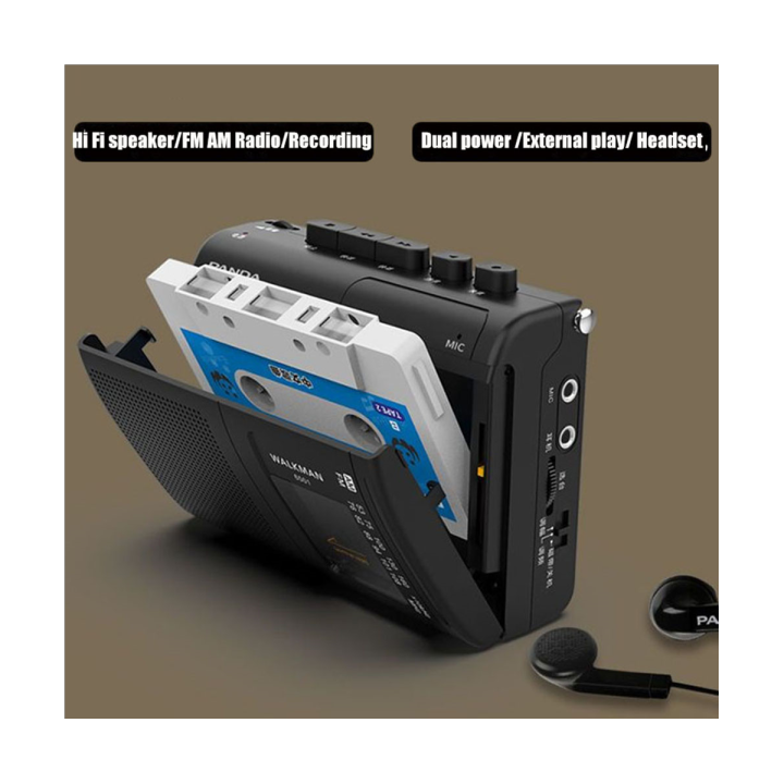 panda-6501-portable-tape-am-fm-radio-retro-cassette-music-player-walkman-tape-recorders-with-loudspeaker-black