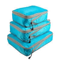 3pcsset Compression Packing Cubes Travel Storage Bag Luggage Suitcase Organizer Set Foldable Waterproof Nylon Material