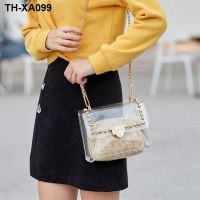 Womens bags 2021 new niche womens bags trendy transparent one-shoulder crossbody jelly bag handbag large capacity mother-in-law bag