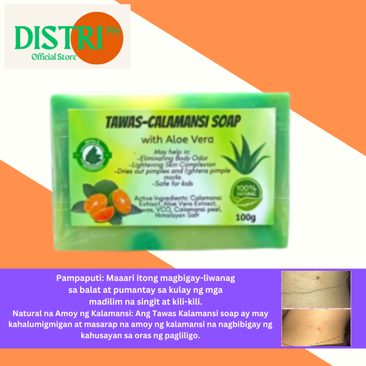 ORIGINAL 100g TAWAS CALAMANSI SOAP with ALOE VERA WITH HIMALAYAN PINK