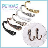 PETIBAG 5PCS อุปกรณ์ในบ้าน คลาสสิก ย้อนยุค ติดตั้ง ตะขอแขวนผนัง ที่แขวนหมวก ตะขอแขวน สีบรอนซ์