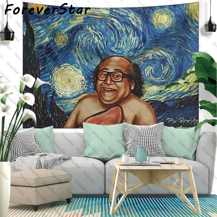{Hot} ใหม่ Danny DeVito Frank Reynolds Rum Ham บน Starry Night Tapestry