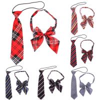 ✻ Rubber String Necktie For Girls and Boys Polyester Plaid Neck Tie for Children Suits Skinny Ties Slim Men Tie Gravatas