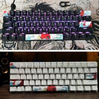 4ชิ้นปะการังทะเล Keycap PBT แถบย้อมสีห้าด้าน6.25U โปรไฟล์ OEM พื้นที่แถบคีย์หมวกสำหรับคีย์บอร์ดแบบกลไก DIY