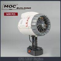 CFM LEAP Engine MOC เครื่องยนต์บล็อกตัวต่อสุดสร้างสรรค์เครื่องการแสดงของเล่นชุุดทดลองวิทยาศาสตร์สำหรับสะสม