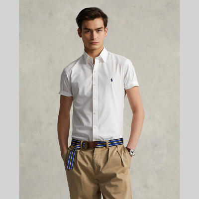 Polo Ralph Lauren SHIRT Slim Fit Stretch Poplin Shirt เสื้อเชิ้ต รุ่น MNPOWOV1N820568 สี 100 WHITE