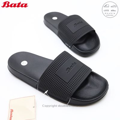 Bata รองเท้าแตะ ทรงเรียบ minimal วัสดุนุ่ม เบาพิเศษ สีดำ รุ่น 861-6598 ไซส์ 6-10 (40-45)