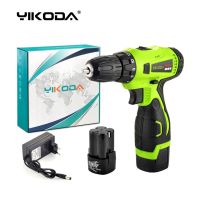 YIKODA 16.8V 21V Electric Screwdriver Cordless Drill Double Speed Lithium Battery Household Rechargeable Mini Power Tools