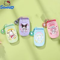 ○ Anime Sanrio Stationery Figure Kuromi Portable Notebook My Melody Acrylic Pendant Loose Leaf Notepaper Journal Mini Book Gift