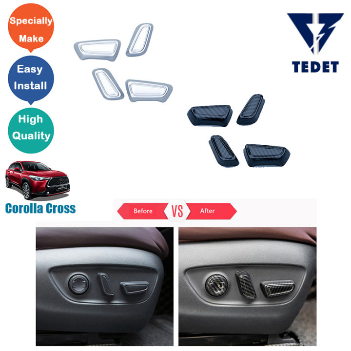 Toyota Corolla Cross 2022 2023 Car Seat Adjustment Switch Button Cover Decoration Trim Sticker 