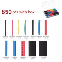 850pcs/box Heat Shrink Tube Set Shrinking Assorted Polyolefin Insulation Sleeving Heat Shrink Tubing Wire Cable 2:1 Electrical Circuitry Parts