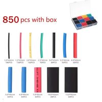 850pcs/box Heat Shrink Tube Set Shrinking Assorted Polyolefin Insulation Sleeving Heat Shrink Tubing Wire Cable 2:1 Cable Management