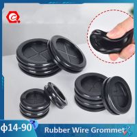 【DT】hot！ 2Pcs Cable Holder Protector Circlip Rubber Wire Grommet Gasket Electric Inlet Outlet Dust Plug Cover