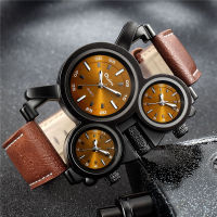 Wristwatch Mens Oulm 1167 Top Brand Luxury Sports Watch Men Fashion Leather 3 Small Dials Watches Male Clock Relogio Masculino