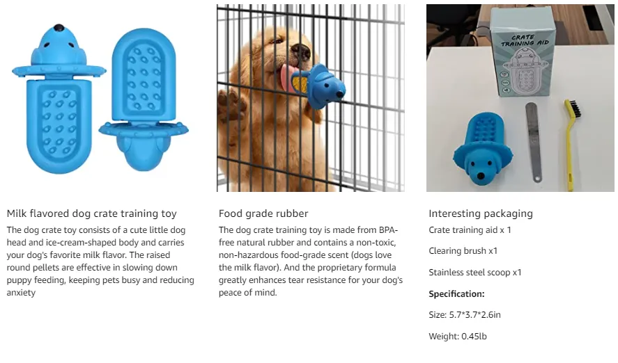 Dog Training Toy/Dog Training Aid, Dog Crate Toy Training Tool for Secures  to Crate Peanut Butter Toy, Puppy Crate Treat Holder, Dog Kennel Therapy  Training Slow Feeder Toy for Reduces Anxiety Blue