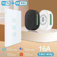 Tuya Alexa Wifi RF433 MHZ Switch Smart Life ตัวจับเวลาควบคุม2ทาง4วิธีการควบคุมสวิตช์ไร้สาย Automation Home