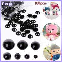 PERPE 100pcs ของขวัญคริสต์มาส ตุ๊กตาผ้า พลาสติก การทำหุ่นสัตว์ ตาความปลอดภัยสีดำ อุปกรณ์เสริมตุ๊กตา Bears เข็ม Felting