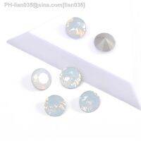 High Quality Nails Rhinestone White Opal Color Brilliant Cut Shape 8mm 10mm Pointback Crystal Stone For 3D Nail Art Gems