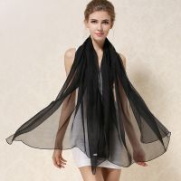 ；【‘；- DANKEYISI Women 100% Natural Silk Scarf Shawl Female Pure Silk Scarves Wraps Solid Color Plus Size Shawls Long Beach Cover-Ups