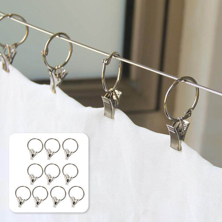 【Ready】10Pcs Curtain Hook Openable Ring Rust-resistant Easy Sliding ...