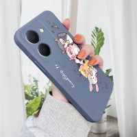 เคส PMP เคส Hp สำหรับ VIVO Y27 5G เคสโทรศัพท์ลายการ์ตูนสัตว์มิตรภาพปลอกซิลิโคนของเหลวทรงสี่เหลี่ยมดั้งเดิมเคสป้องกันทนแรงกระแทกกล้องคลุมทั้งหมด