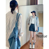 Natlux เสื้อ เสื้อแขนยาว เสื้อผู้หญิง เสื้อแฟชั่นผญ ชุดทำงานผูหญิง เกาหลี ผ้าฝ้าย2023NEW WCS2390ZBU 37Z230914