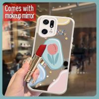 Full edging romantic Phone Case For OPPO Find X5 Pro Hangings Makeup mirror Mirror surface luxurious youth flower trend