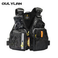 OULYLAN เสื้อชูชีพ Breathable เสื้อกั๊กตกปลาตกปลาทะเลผู้ใหญ่ Multi-Pocket ขนาดใหญ่ Buoyancy ผ้า Oxford กันน้ำ