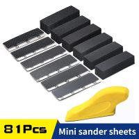 80Pcs Micro Sander Kit 3.5” x 1” Mini Detail Hand Sanding Tool Wet Dry Sandpaper 80 -800 Grit for DIY Craft Wood Metal Polishing