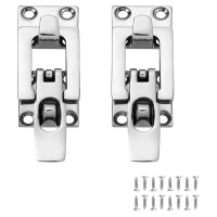 Marine Anti-Rattle Square Latches Hold Down Clamp Latches Lockable 316 Stainless Steel Silver for Boat Door Hatch