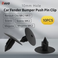 ❒✵  10Pcs 10mm Hole Car Fender Bumper Push Pin Clip Black Universal Rivet Plastic Snap Tools Screw Fastener For Renault Clio MK2 MK3